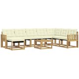 vidaXL Zunanja garnitura za sedenje z blazino 9 pcs Bela in krem, (5000281838) | Shoptok.si