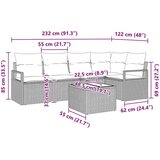  Set sofe 6 pcs Smeđa poliratan | shoptok.hr
