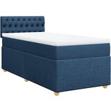 vidaXL Box spring postelja z vzmetnico modra 90x190 cm blago, (21291454) | Shoptok.si
