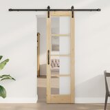 vidaXL drsna vrata s kompletom opreme "ORKDAL" trdi les in steklo, notranja vrata s steklom "ORKDAL" 61x198,5x4 cm trdi bor Cene
