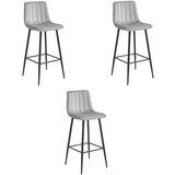 Brandless POZZA hocker - srebrno siv žamet / črne noge x 3, (22060675) Cene
