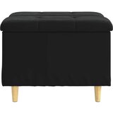  Otoman za pohranu s jastukom Crna 60 x 60 x 45 cm Baršun - Crna 60 cm Baršun | shoptok.hr