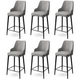 Hanah home Enox - Grey, Black GreyBlack Bar Stool Set (6 Pieces) | ePonuda.com