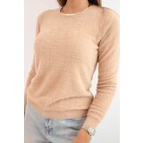 Kesi Włoski Women's alpaca sweater with a round neckline camel | shoptok.hr