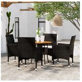  5-dijelni vrtni blagovaonski set od poliratana crni | shoptok.hr