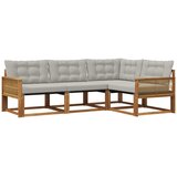 vidaXL Zunanja garnitura za sedenje 4 pcs Naravna in svetlo siva, (5000282671) | Shoptok.si