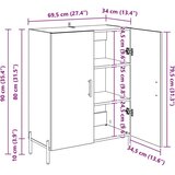  Strani šal Umetni hrast 69,5 x 34 x 90 cm Konstruiran les, (5000217230) | Shoptok.si