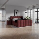 Premium Living Postelja Boxspring Elysia, Bordo, 160x220 | Shoptok.si