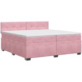  Boxspring krevet s madracem Ružičasta 200 x 200 cm Baršun | shoptok.hr