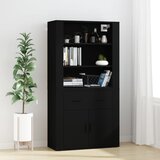 Maison Chic Visoka omara - Komoda - Predalnik črna inženirski les, (21715777) | Shoptok.si