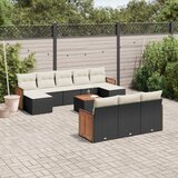 vidaXL 11-dijelni set vrtnih sofa od poliratana s jastucima crni | shoptok.hr