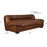 Dutchbone Rjava usnjena sedežna garnitura 214 cm Douglas – | Shoptok.si