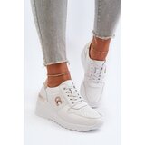 S. BARSKI Women's Leather Wedge Sneakers White D&A LR810 | Shoptok.si