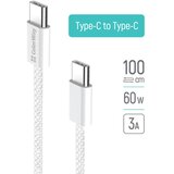 COLORWAY Kabel Type-C - Type-C (pleteni pamuk) (PD Brzo Punjenje 60W) 3.0A 1m sivi | shoptok.hr