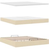  Otomanski posteljni okvir z vzmetnicami krem 200x200 cm blago, (21653311) | Shoptok.si