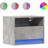 vidaXL Stenska nočna omarica z LED lučkami betonsko siva | Shoptok.si