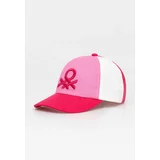 United Colors Of Benetton Bombažna bejzbolska kapa roza barva