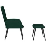  Stolica za opuštanje s osloncem za noge tamnozelena baršunasta | shoptok.hr