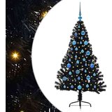vidaXL Umjetna preddekorirana božićna jelka Črna 150 cm PVC | Shoptok.si