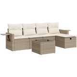 vidaXL 6-dijelni set vrtnih sofa s jastucima bež od poliratana | shoptok.hr