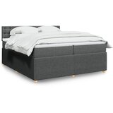 vidaXL Box spring postelja z vzmetnico temno siva 200x200 cm blago | Shoptok.si