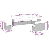  10-dijelni set vrtnih sofa s jastucima crni od poliratana | shoptok.hr