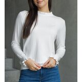 Gemre White soft sweater decorated with a frill Luel | Shoptok.si