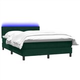Box Spring krevet s madracem i LED tamno zeleni 160x220 cm baršun | shoptok.hr