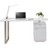 XORA pisalna miza kovina, leseni material bela, barve niklja | Shoptok.si