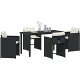 vidaXL 5-delni set jedilnih garnitur z blazinami Črna Poli ratan | Shoptok.si