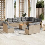 vidaXL 13-dijelni set vrtnih sofa s jastucima bež od poliratana | shoptok.hr