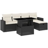  The Living Store Vrtna sedežna garnitura 6-delna z blazinami črna poli ratan - Vrtna Sedežna Garniture, (21461594) | Shoptok.si