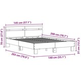  Leseni okvir za posteljo Stari les Trdni predelan les 140 x 200 cm, (5000128543) | Shoptok.si