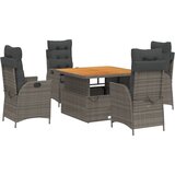  5-dijelni vrtni blagovaonski set sivi od poliratana Siva 110 cm table length | shoptok.hr