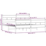 Metalni Kovinski posteljni okvir brez vzmetnice sonoma hrast 200x200 cm, (21608844) | Shoptok.si