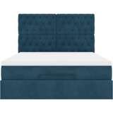  Ottoman krevet s madracima tamnoplavi 140x200 cm baršun | Shoptok.si