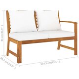  Klupa s krem jastucima 114 5 cm masivno bagremovo drvo | shoptok.hr