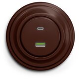  Kliklap - Retro USB utičnica A+C sa braon okvirom | Eponuda.com