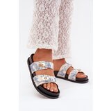 Boto Patterned Ladies Platform Slippers Blue Sorina | shoptok.hr