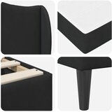  Krevetna konstrukcija s uzglavljem Crna 90 x 190 cm Baršun | shoptok.hr