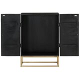  Komoda crna 55 x 34 x 75 cm od masivnog drva manga i željeza | shoptok.hr