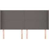  Uzglavlje s ušima sivo 203x16x118/128 cm od umjetne kože | shoptok.hr