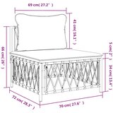  Srednja vrtna sofa od tkane tkanine s jastucima antracit | Eponuda.com