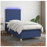  Box spring postelja z vzmetnico LED modra 100x200 cm blago | Shoptok.si