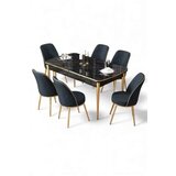 Hanah home trpezarijski set, 7 dijelova, Teget Slike