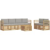  Set vanjskih sofa 7 pcs Bijela i svjetlosiva Poliester | shoptok.hr