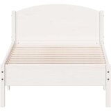 vidaXL Posteljni okvir z vzglavjem bel 90x200 cm trdna borovina | Shoptok.si