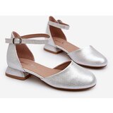 EVENTO Children's Shiny Low-Heeled Sandals Silver Nelly | Eponuda.ba