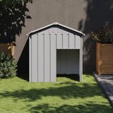 vidaXL Pasja uta s streho svetlo siva 117x103x123 cm pocinkano jeklo Cene