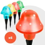 6x LED solarna svetilka v obliki gobe več barv 3m11704-6